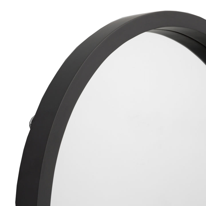 Adkins Black Round Mirror