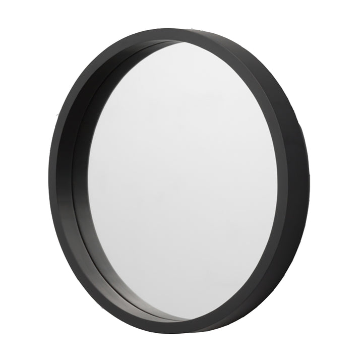 Adkins Black Round Mirror