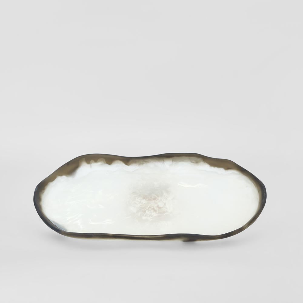 Halo Platter Swirl Resin B&W