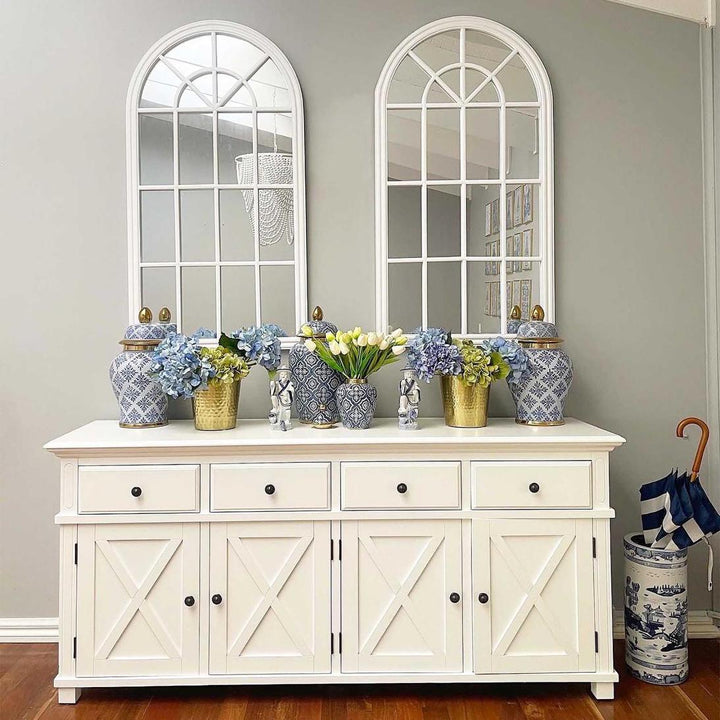 Sorrento 4 Door Hamptons 188cm Buffet White