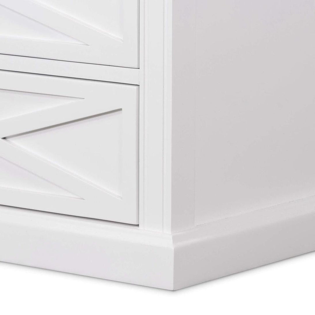 Sorrento Hamptons Medium 2 Drawer Bedside Table White