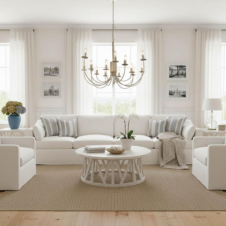 16 Arm Taupe Iron Chandelier 16 Lights