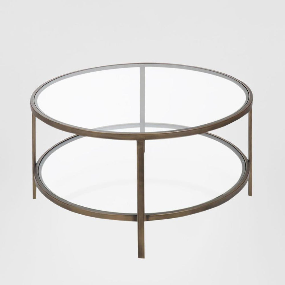 Palladium Brass Iron & Glass Coffee Table