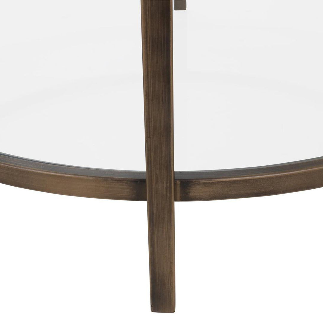 Palladium Brass Iron & Glass Coffee Table