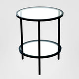 Palladium Black Iron & Glass Side Table