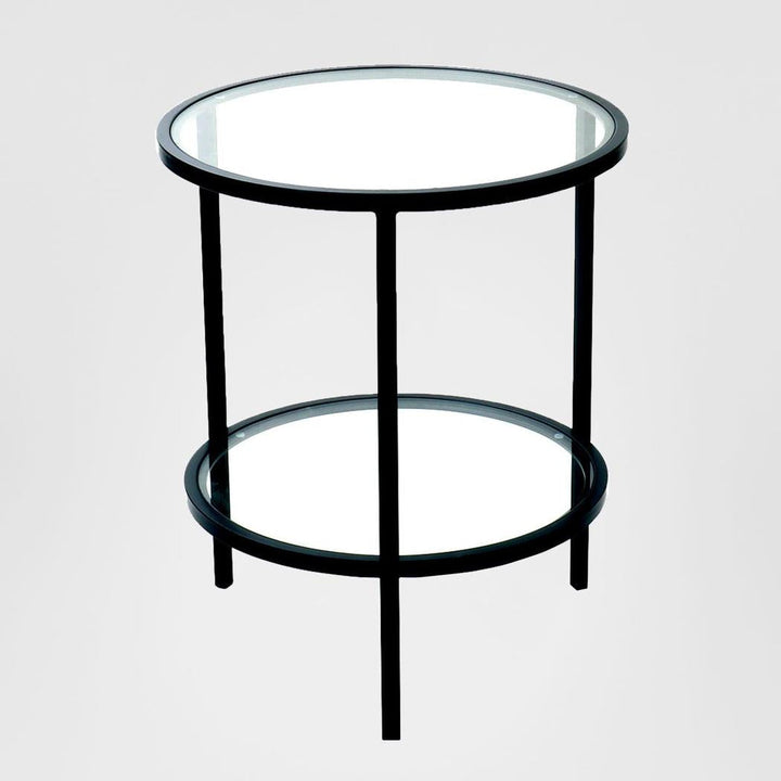 Palladium Black Iron & Glass Side Table