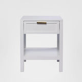 Santorini Hamptons Timber/Rattan Bedside Table White
