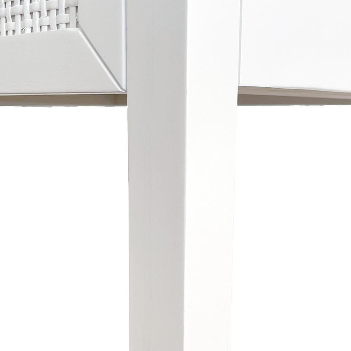 Santorini Hamptons 3 Drawer Timber/Rattan Dresser 100cm White
