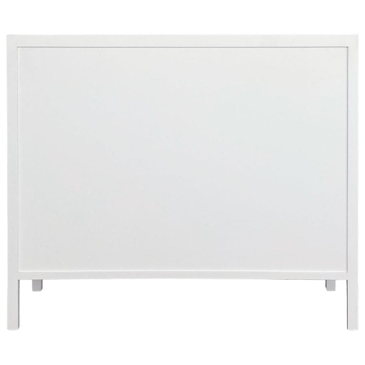 Santorini Hamptons 3 Drawer Timber/Rattan Dresser 100cm White