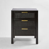 Santorini Bedside 3 Drawers Black