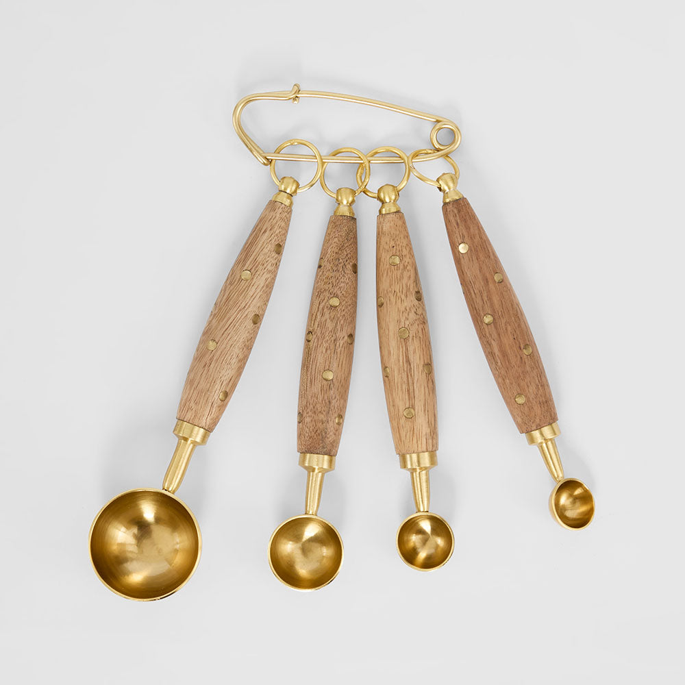 Wooden Handle Measuring Spoons Set of 4