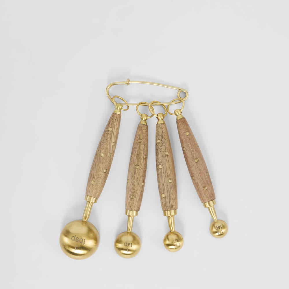 Wooden Handle Measuring Spoons Set of 4