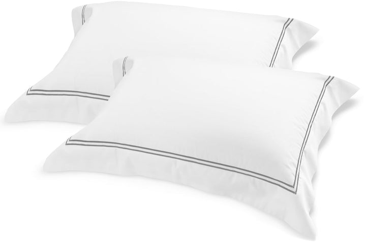 Classique tailored pillowcases with grey stitch