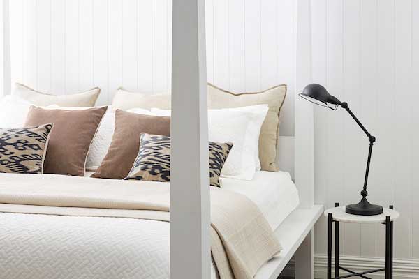 Belgian linen square cushion in Neutral, view 2