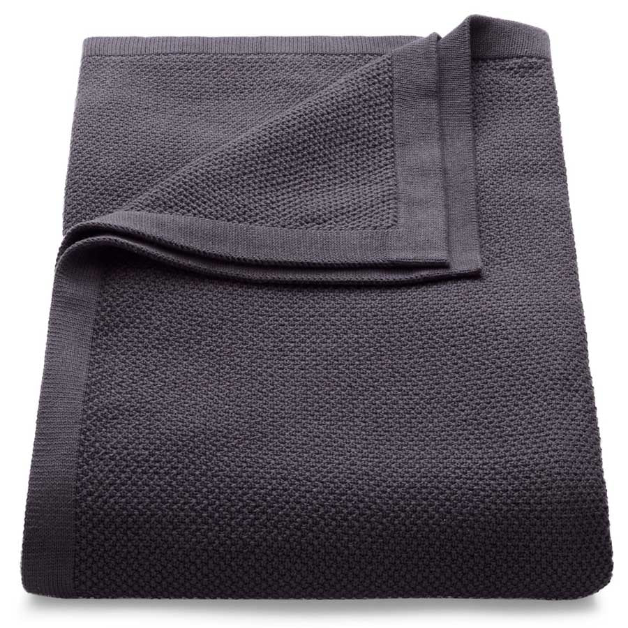 Sala cotton knit lounge blanket in Charcoal