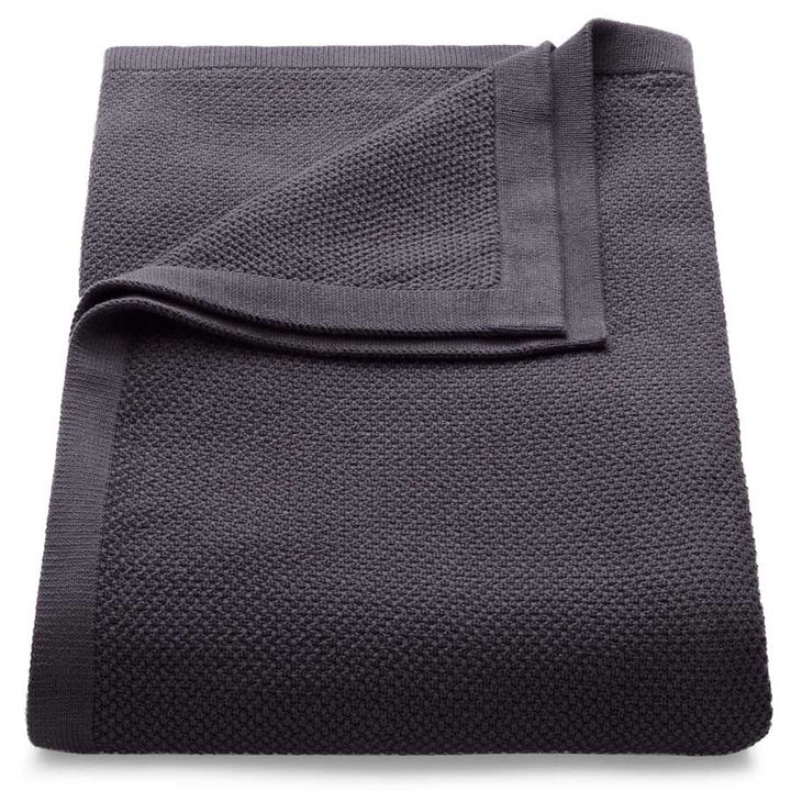 Sala cotton knit lounge blanket in Charcoal
