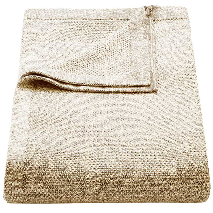 Sala cotton knit lounge blanket in Fawn Melange