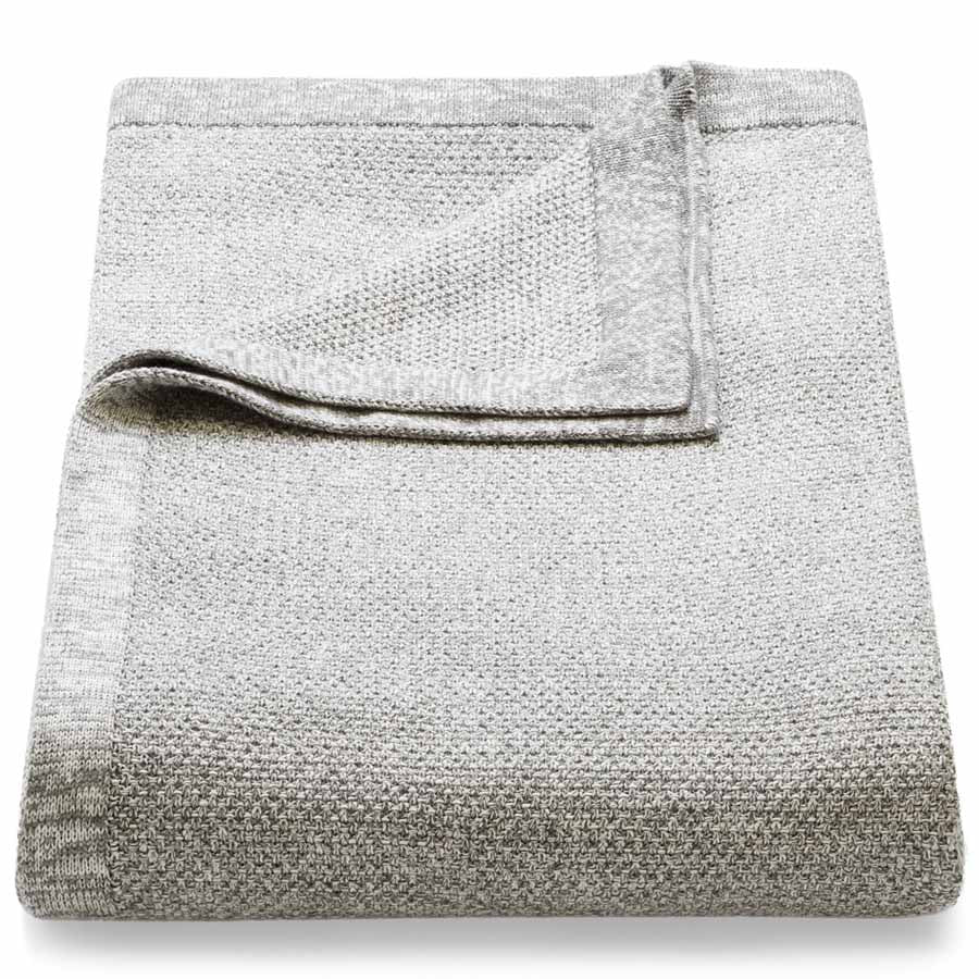 Sala cotton knit lounge blanket in Grey Melange