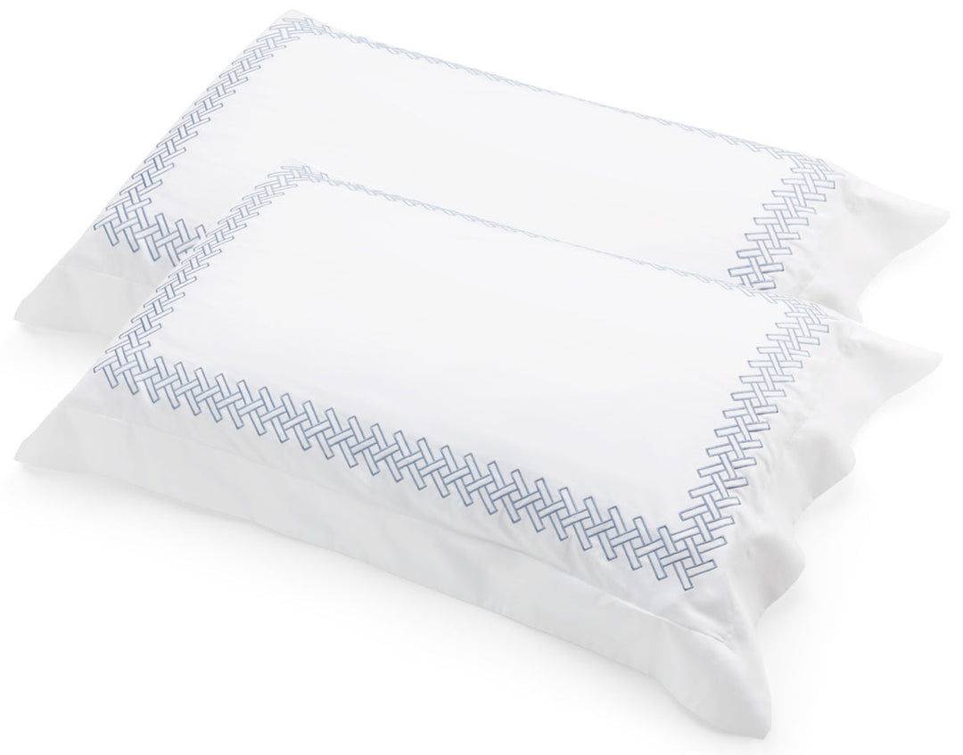 Siena tailored pillowcases with Blu border