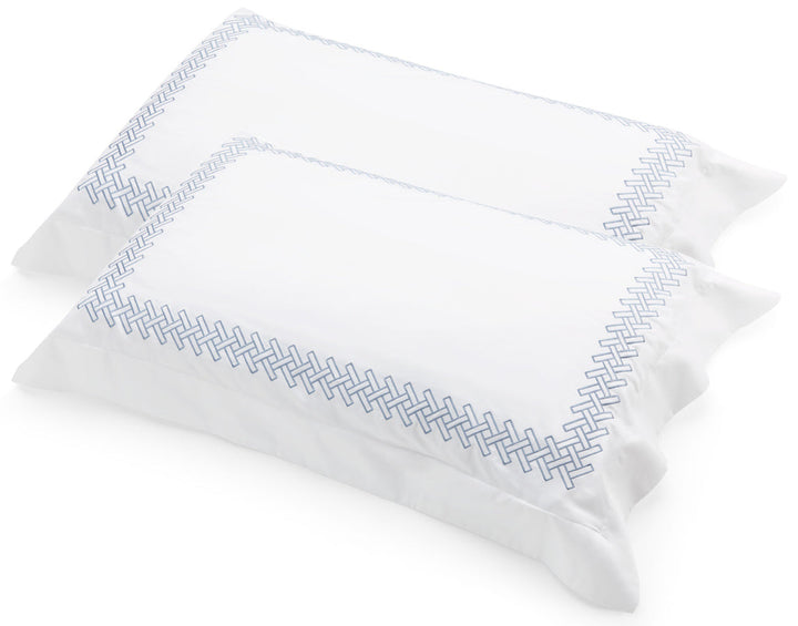 Siena tailored pillowcases with Blu border
