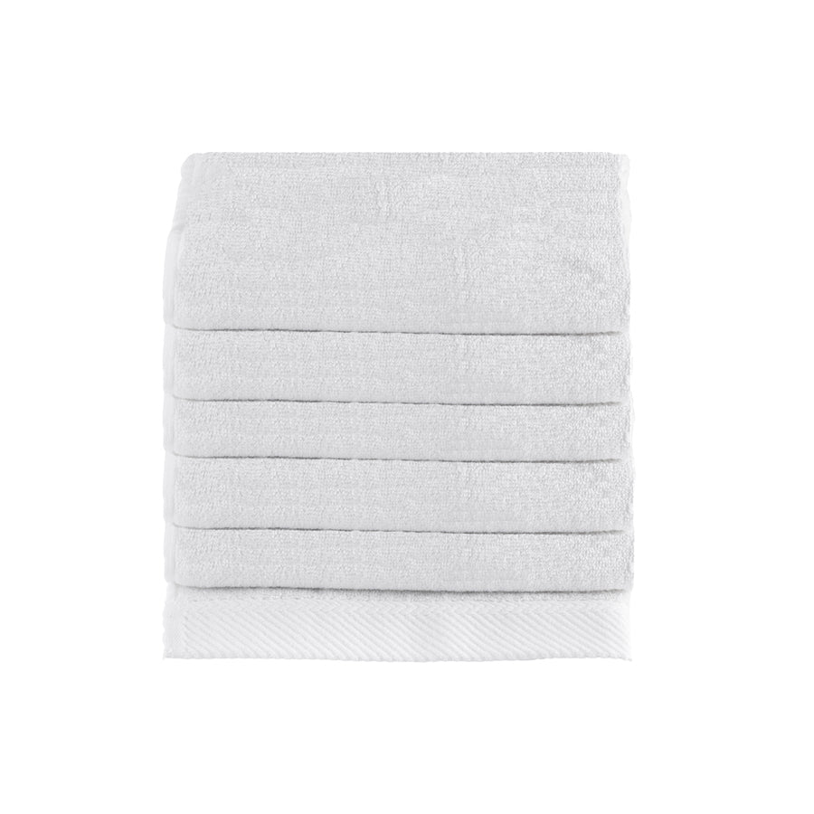 Chevron hand towel in white, view 3