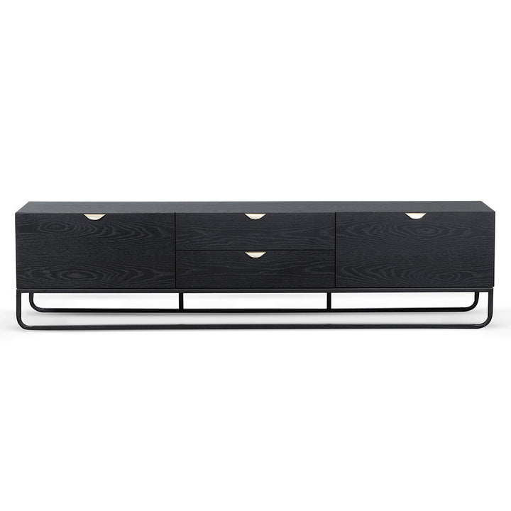 Zenith 2m Wooden TV Entertainment Unit - Black