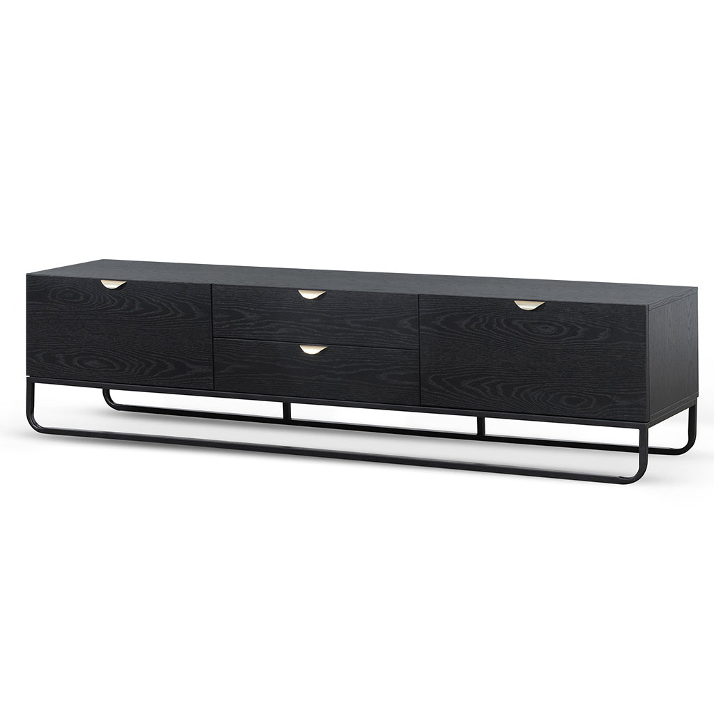 Zenith 2m Wooden TV Entertainment Unit - Black