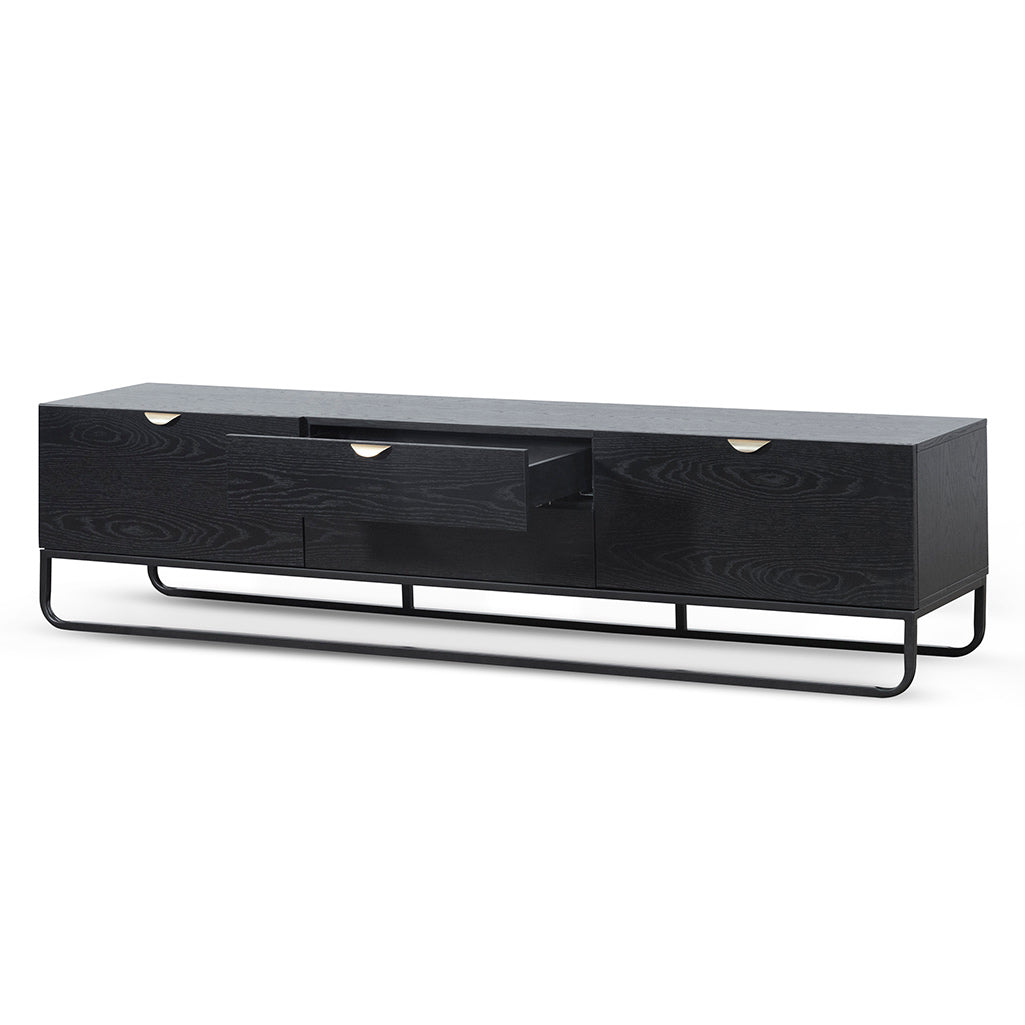 Zenith 2m Wooden TV Entertainment Unit - Black