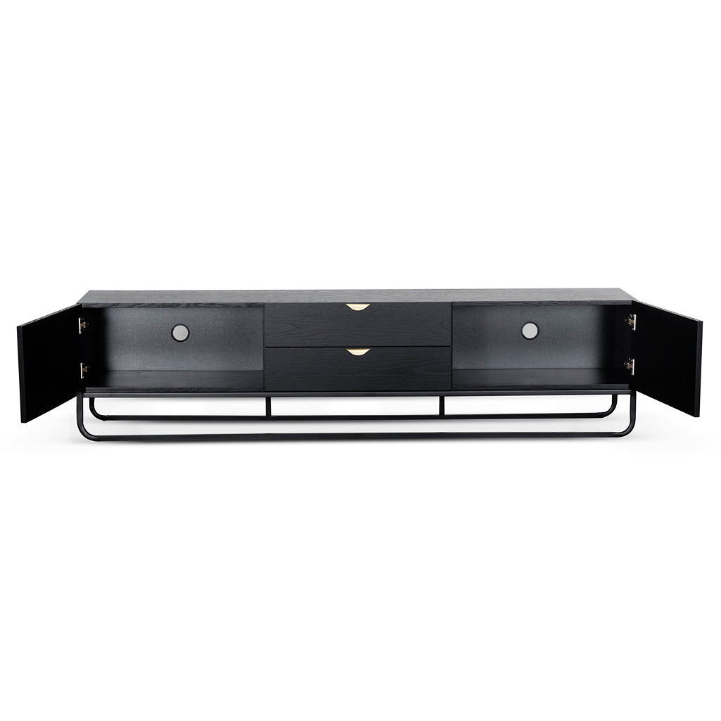 Zenith 2m Wooden TV Entertainment Unit - Black