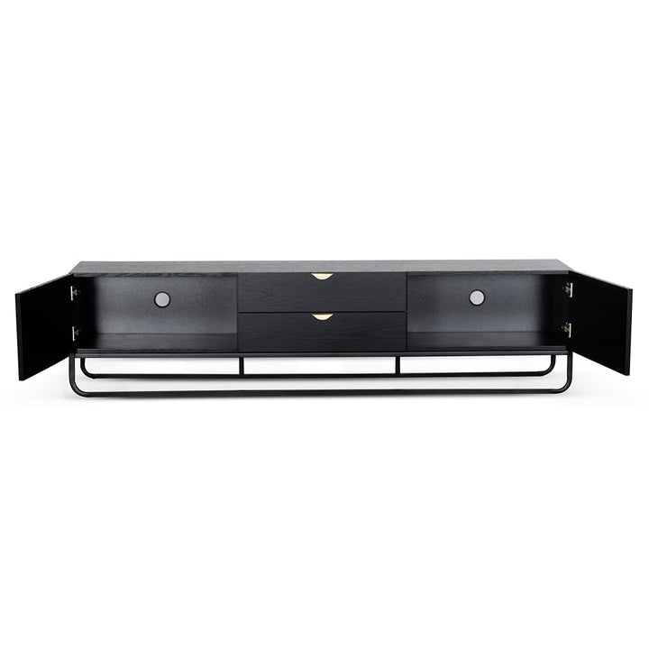 Zenith 2m Wooden TV Entertainment Unit - Black