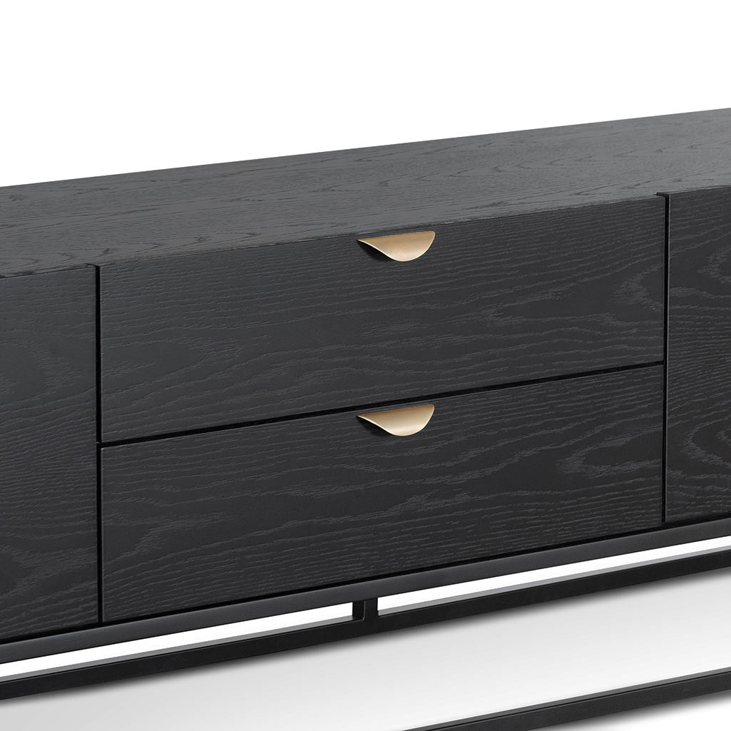 Zenith 2m Wooden TV Entertainment Unit - Black