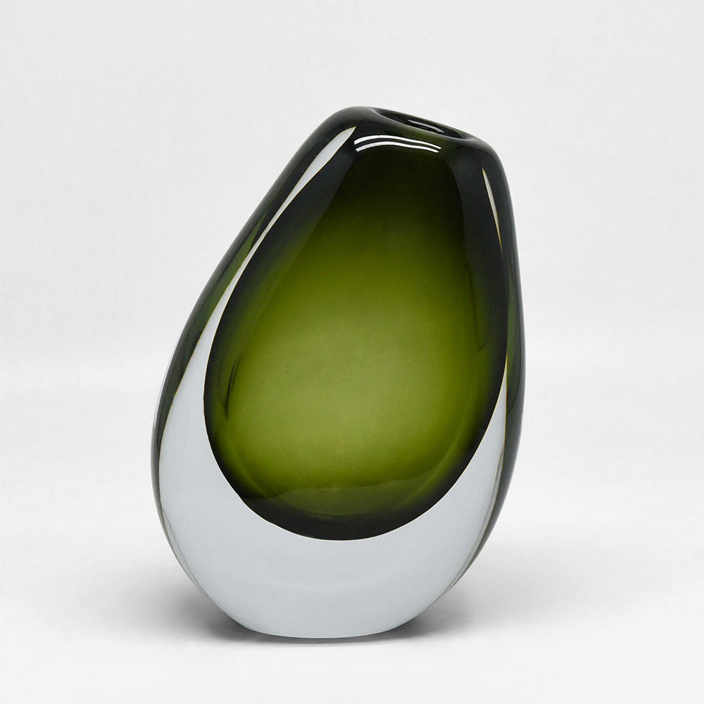 Saronne Handblown Glass Vase Green