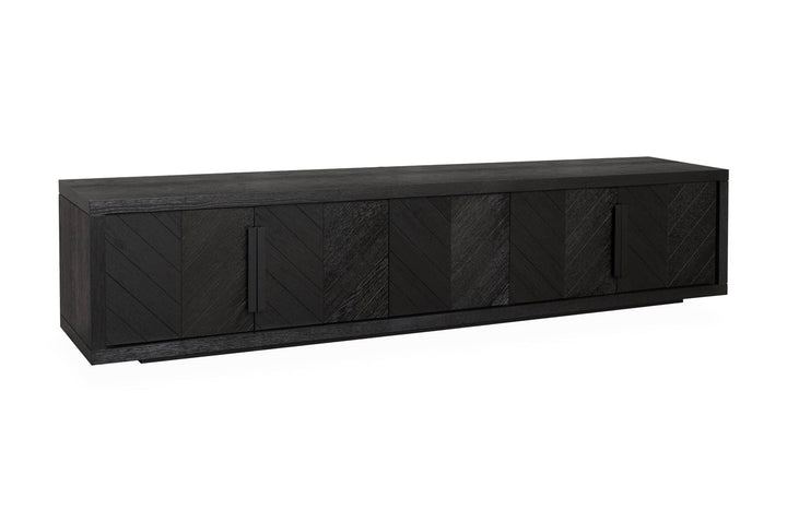 Dark Grain Entertainment TV Unit - Textured Espresso Black