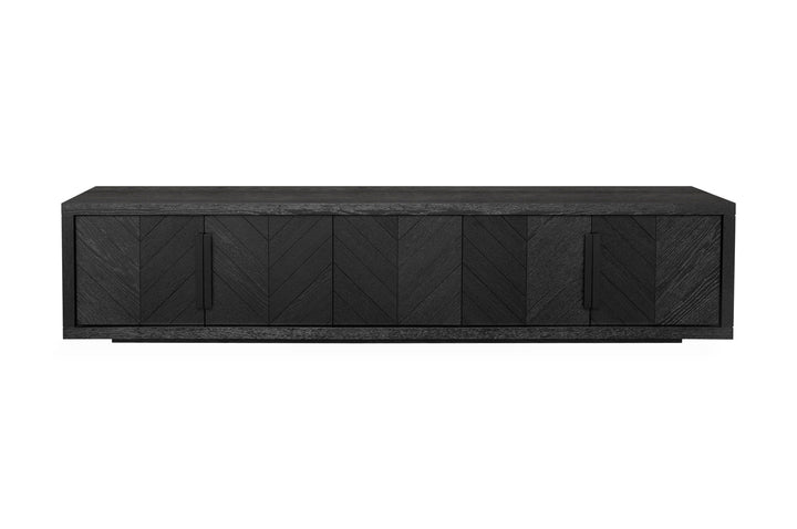 Dark Grain Entertainment TV Unit - Textured Espresso Black