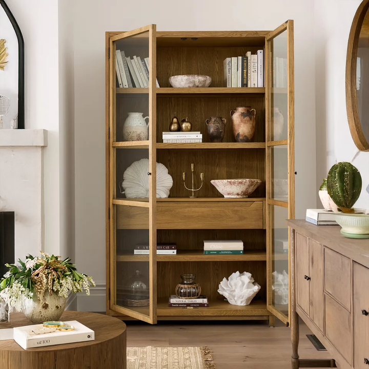 Baxter Glass and Oak Cabinet Natural