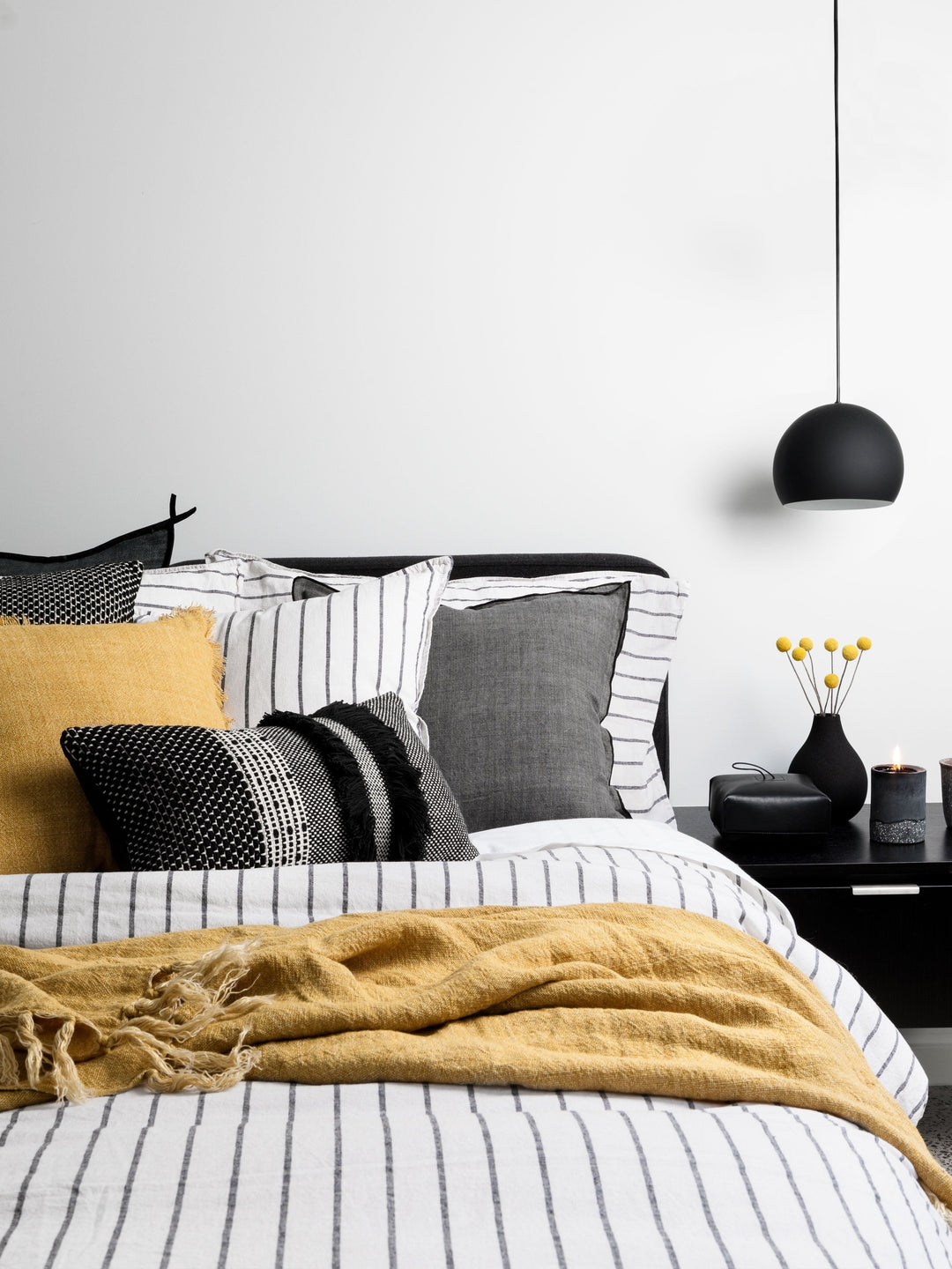 Loft Graphite Linen & Cotton Duvet Cover Set