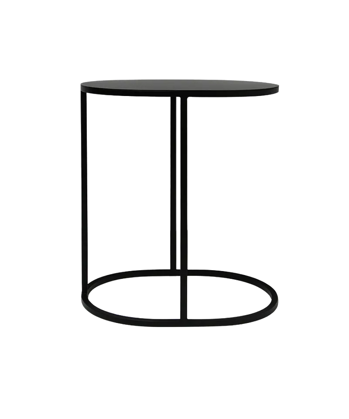 Couch Side Table Oval Black