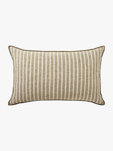 Ava Khaki Stripe Pure Linen Rectangle Cushion