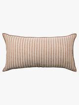 Ava Toffee Stripe Pure Linen Lumbar Cushion