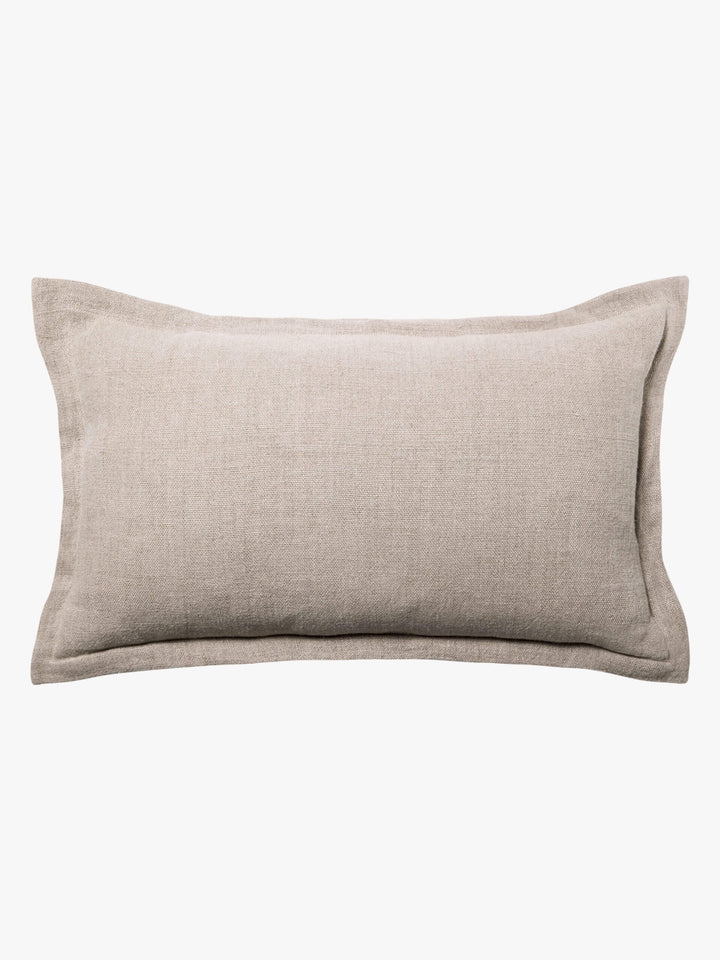 Burton Oatmeal Tailored Heavy Linen Rectangle Cushion