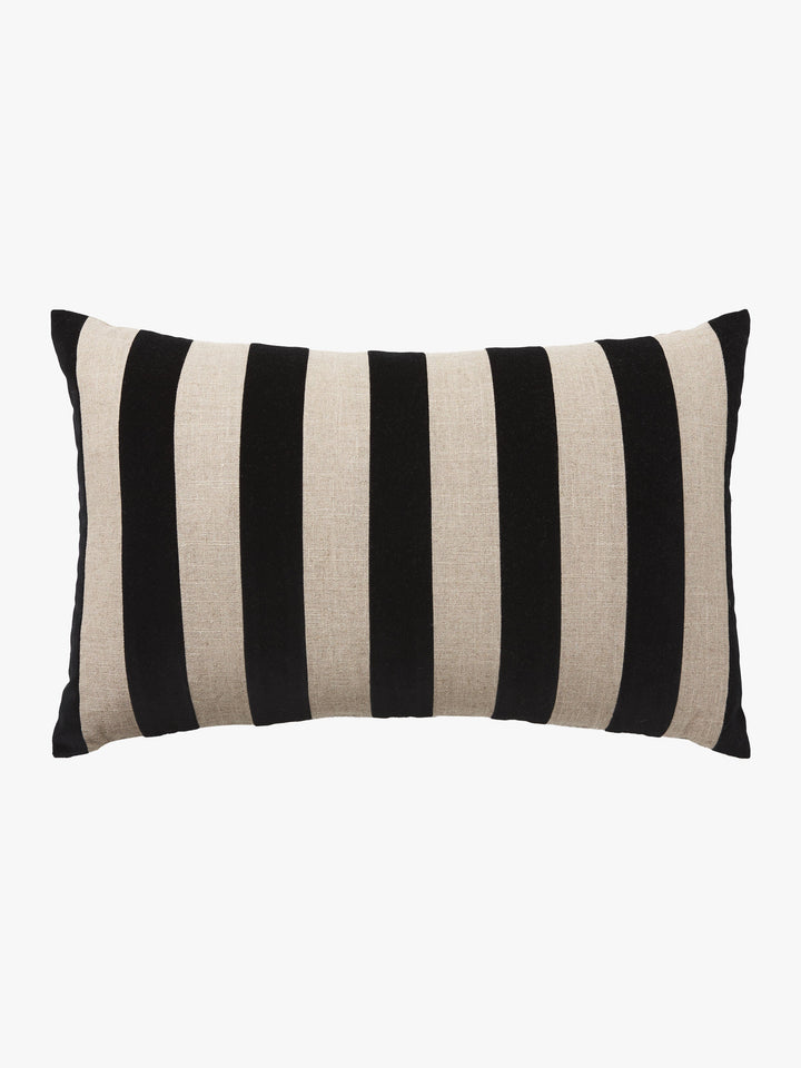 Etro Black Stripe Velvet Cushion