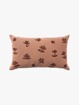 Fleur Clay Embroidered Linen & Cotton Cushion