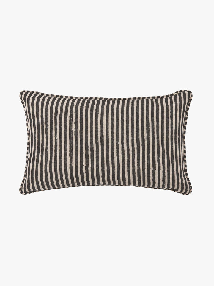 Gia Black Reversible Linen Cushion
