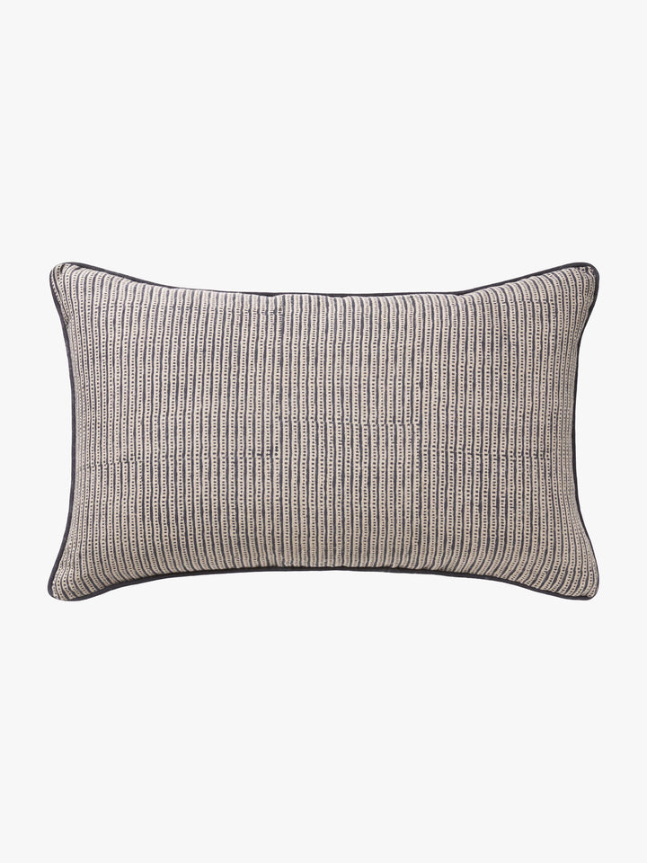 Lottie Indigo Reversible Linen Cushion