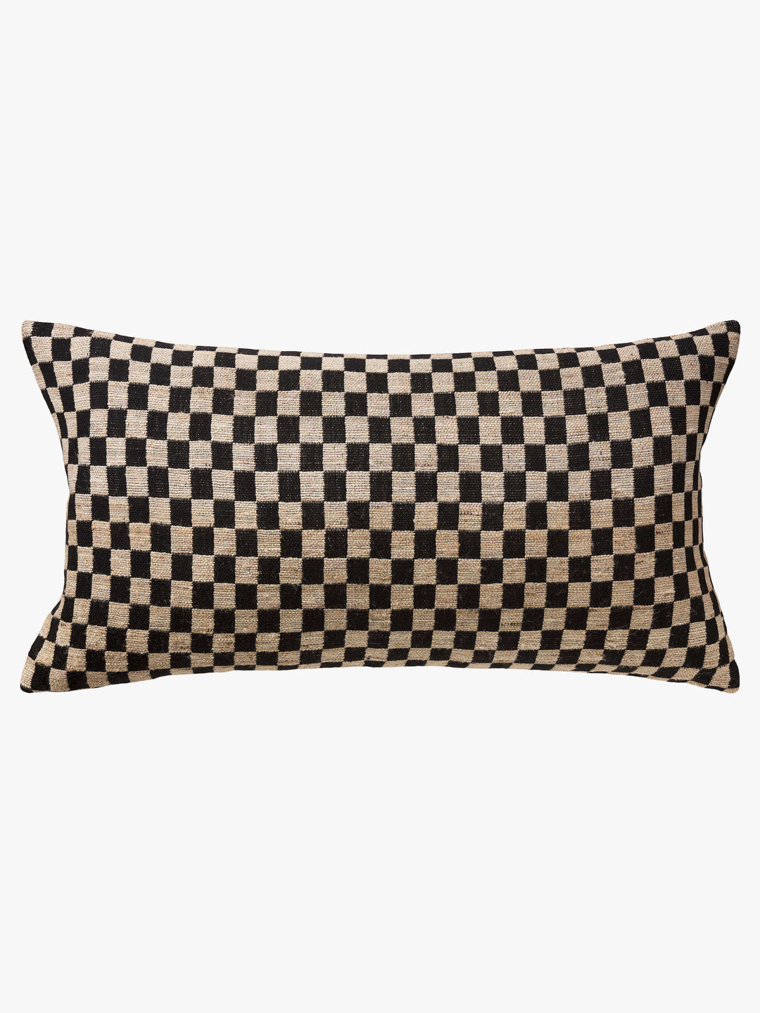 Matteo Black Wool & Silk Lumbar Cushion