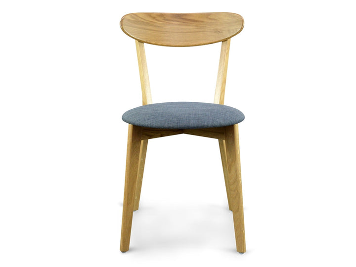 CDC440G Dining Chair Solid Natural Oak â Grey Fabric Seat
