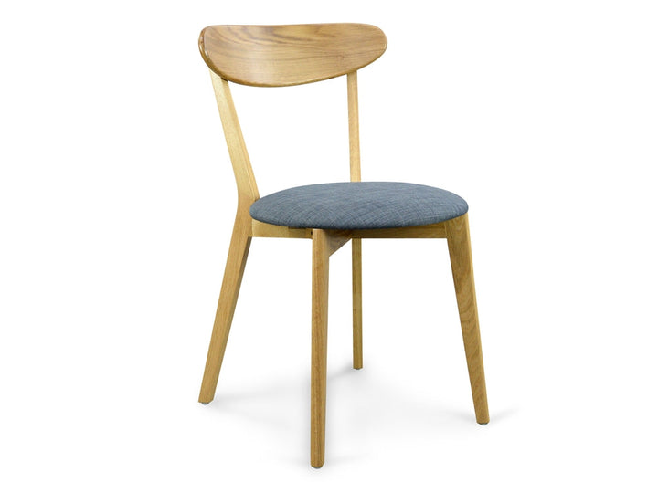 CDC440G Dining Chair Solid Natural Oak â Grey Fabric Seat