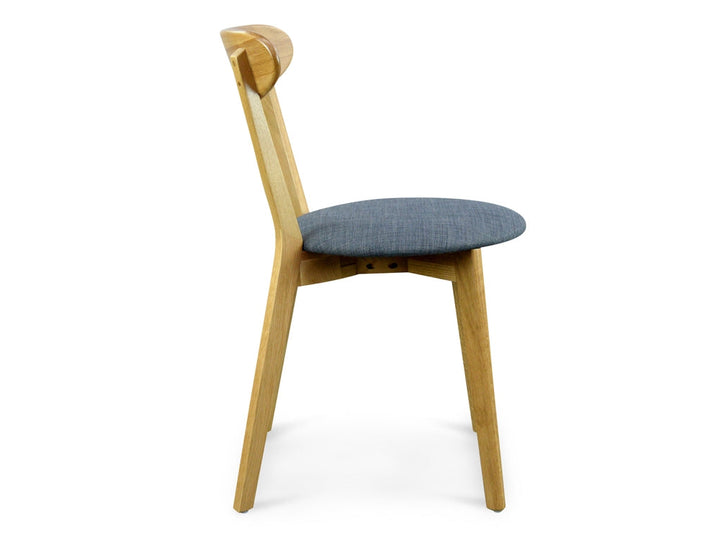 CDC440G Dining Chair Solid Natural Oak â Grey Fabric Seat