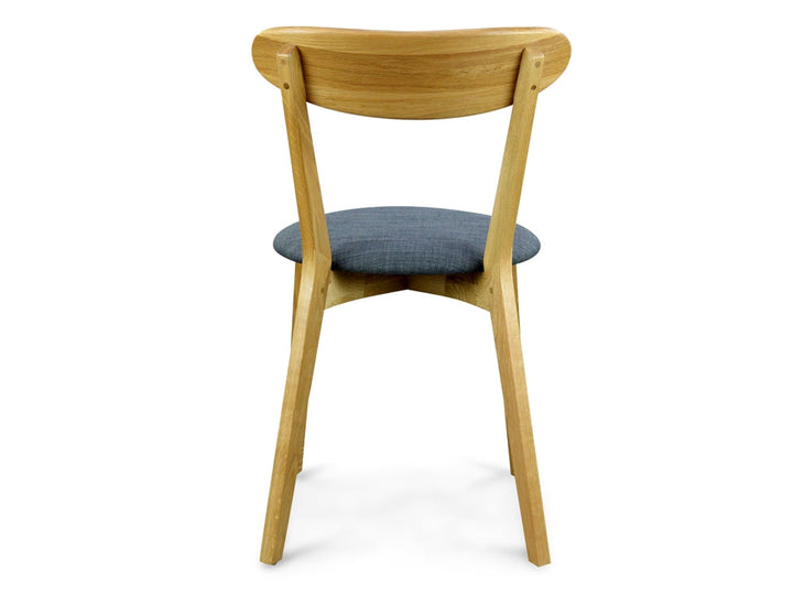 CDC440G Dining Chair Solid Natural Oak â Grey Fabric Seat