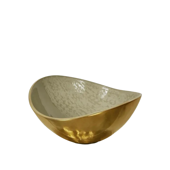 Elsa Curved Bowl Beige Gloss Medium